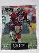 1993 PLAYOFF ROOKIE OF THE YEAR RICKY WATTERS CARD #5. rookie card picture