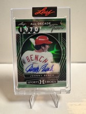 2025 Leaf Metal Heroes Johnny Bench Decades 1970s Auto Super Prismatic Green 1/1
