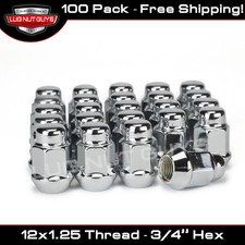 100 New Chrome Bulge Acorn Lug Nuts M12x1.25