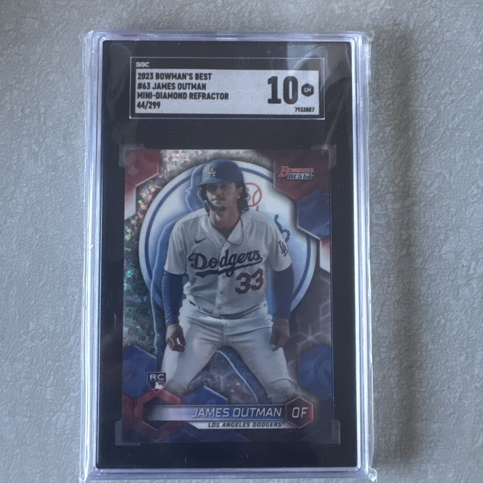 2023 Bowmans Best James Outman Mini Diamond /299 Dodgers SGC 10