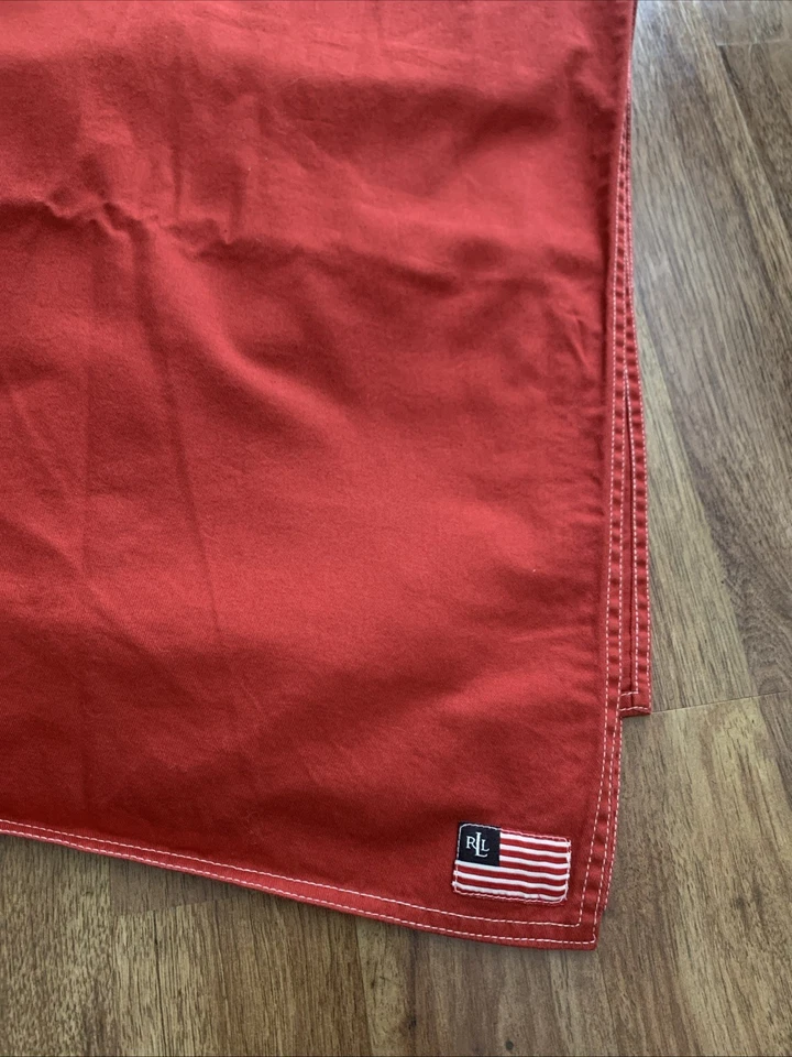 Vintage RALPH LAUREN Red Long Cotton Tablecloth 60x100” Rectangle Preowned - Image 2 of 4