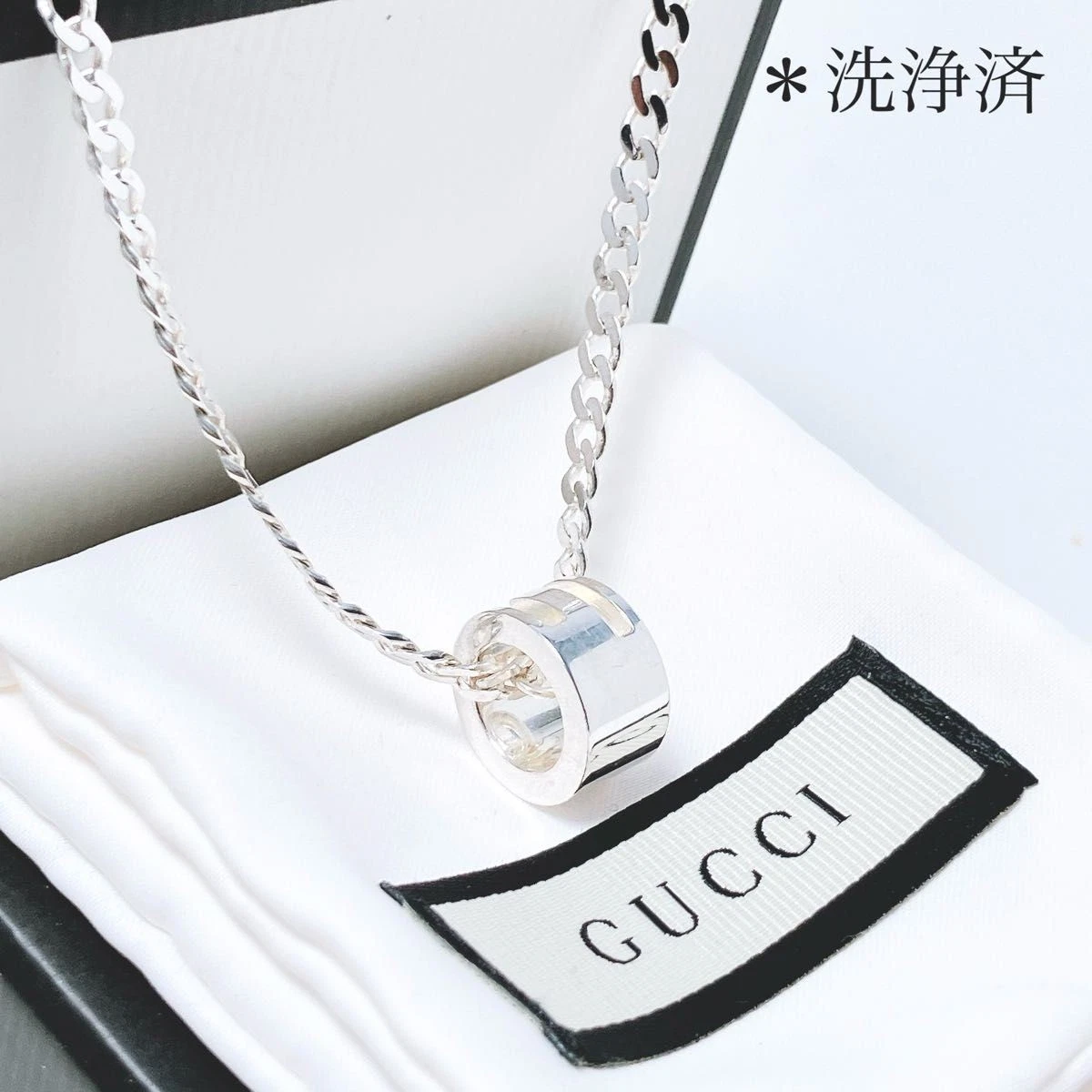 Orecchini merce puliti GUCCI 925 collana argento donna s 1146 ciondolo accessori