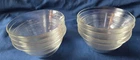 Set of 8 VINTAGE PYREX 445 CLEAR GLASS 6-ounce CUSTARD CUPS Three-Ring VERY GOOD