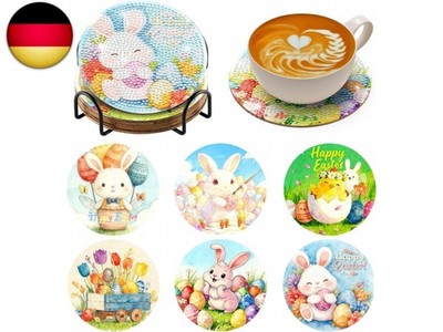 BNG Easter Diamond Painting Untersetzer Mit Halter, 6 Stück DIY Bastel 