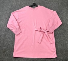 EXPRESS Long Sleeve Tie Waist Sweatshirt Dress Women's Size L Rose