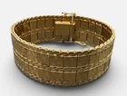 Vintage Kollmar & Jourdan Germany Signed Rolled Gold Bracelet 7” 59g J93