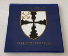 Wandplakette MARINEAMT WILHELMSHAVEN- Kachel Handarbeit ca 15x15x0,6 cm, ca 282g