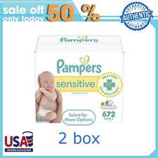 2 box Pampers Sensitive Baby Wipes 8-Pack 672 Wipes