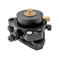 Black Tribrach With Optical Plummet Rotating Adapter 5/8"x11 Mount With Lock