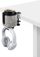 Luxury 2-In-1 Desk Cup Holder with Headphone Hanger for Office, Home, Gaming Bli