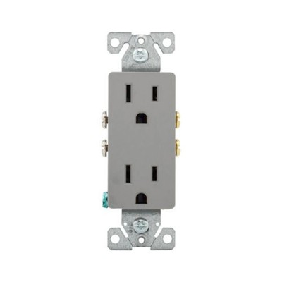 Eaton Wiring Devices 1107GY-BOX - Recp Deco Duplex 15A 125V 2P3W GY - 1EA