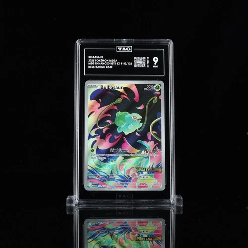 TAG 9 Bulbasaur 133/132 Mega Evolution Stamped Illustration Rare Pokemon TCG