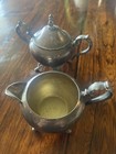 SILVERPLATED SUGAR AND CREAMER & BUTTER DISH Set No Makers Mark — photo 1