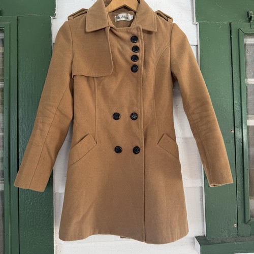 Max Mara, Giacca cammello vintage Max Mara anni 90 media doppiopetto lana marrone