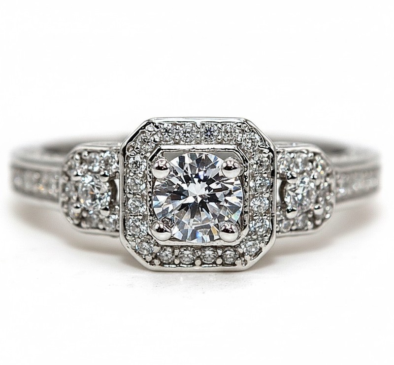2CT Heat Treated Moissanite 925 Sterling Silver Ring Sz 8 MM2-5