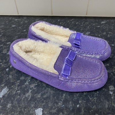 UGG Australia Annmarie Mokassin Petunie Lila Hausschuhe Schuhe UK 3 EU 34 sehr guter Zustand