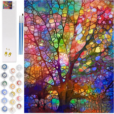 Paint by Number for Adults DIY Acrylic Paint by Numbers Kits on Canvas Tree