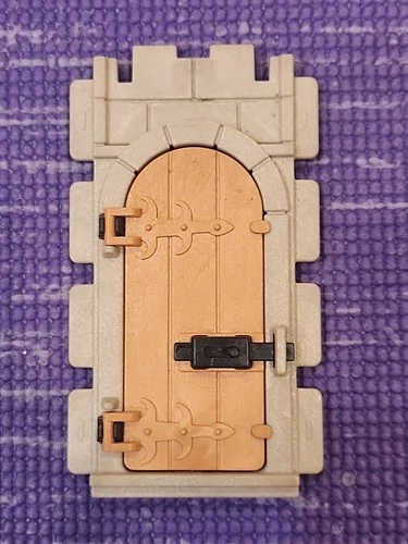 Vintage Playmobil Castle Wall With Door And Lock Replacement Piece 3666