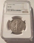 1934-S Walking Liberty Half Dollar NGC XF45