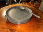 Georgean 18th Century PEWTER WATER-HEATING PLATE w/EARLY PEWTER SPOON, Nice! — photo 1