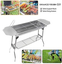 Barbacoa Carbón Parrilla Estufa Shish Kebab Acero Inoxidable Barbacoa Patio Camping Plegable