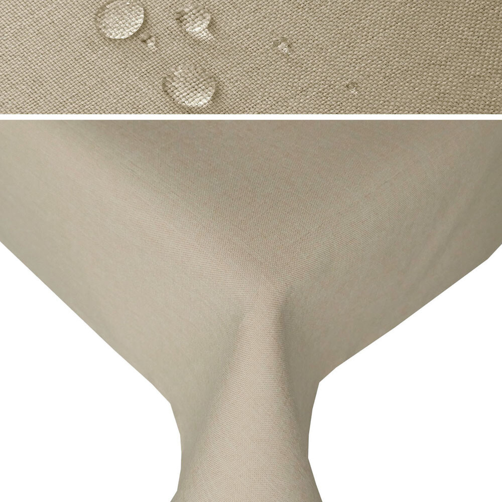 Tischdecke LEINEN OPTIK Gartentischdecke Lotuseffekt Stoff Fleckschutz BÜGELFREI