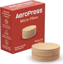 Aeropress Natural Paper Microfilters, Aeropress Coffee Filters, Unbleached round