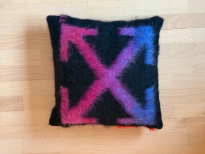 Off-White Mohair Pillow ( Black / Purple ) Condition 10/10