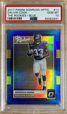 2017 Panini Donruss Optic Dalvin Cook The Rookies Blue Prizm /149 PSA 10