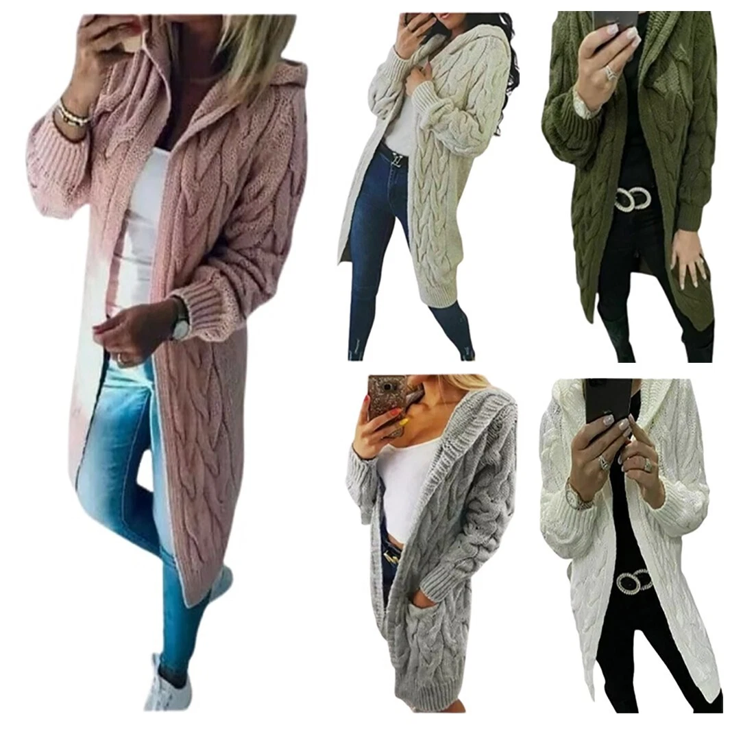 Women Chunky Cable Longline Hoodie Cardigan Ladies Cape Knitted Cardigan UK 8-18
Opens in a new wind