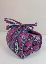 Vera Bradley Roll Up Jewelry Pouch Boysenberry Purple Paisley