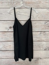PrettyLittleThing Black Top/Tunic/Dress V-neck Front/Back Poly/Elastane US 10