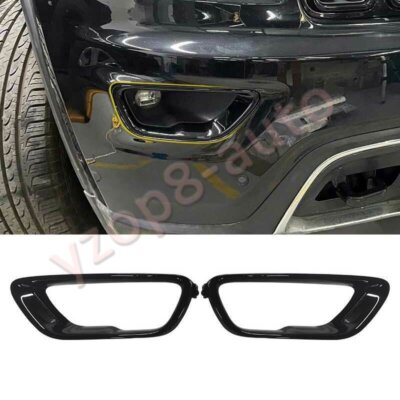 Black Front Fog Light Cover Fog Lamp Frame Trim For Jeep Grand Cherokee 2018-21 - Foto 6