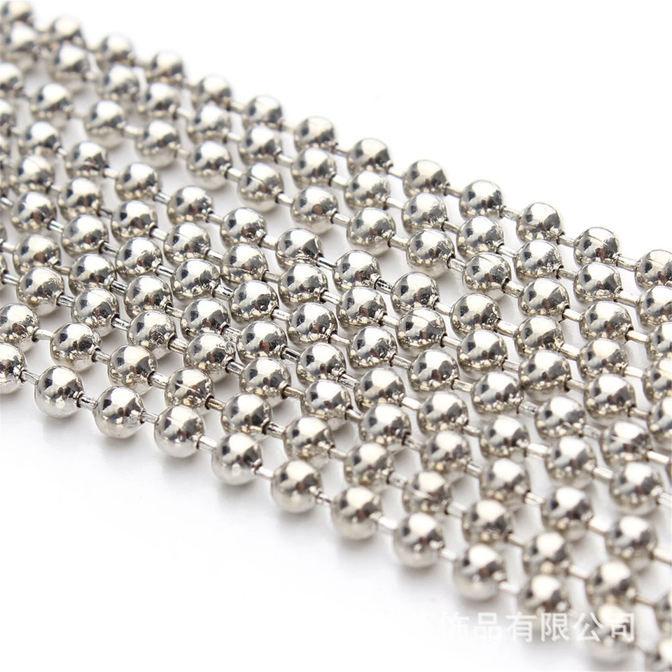 Collar de cadena de cuentas de 1,5 mm/2 mm/2,4 mm 10 yardas/rollo hágalo usted mismo accesorios para hacer joyas Foto 4 de 4