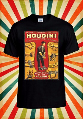 Houdini T-Shirt Magier Magie Poster Herren Damen Unisex Baseball T-Shirt Top 3164