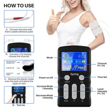 EMS Pulse Muscle Stimulator 25 Modes Dual Channel Massager 4 Therapy PAIN RELIEF