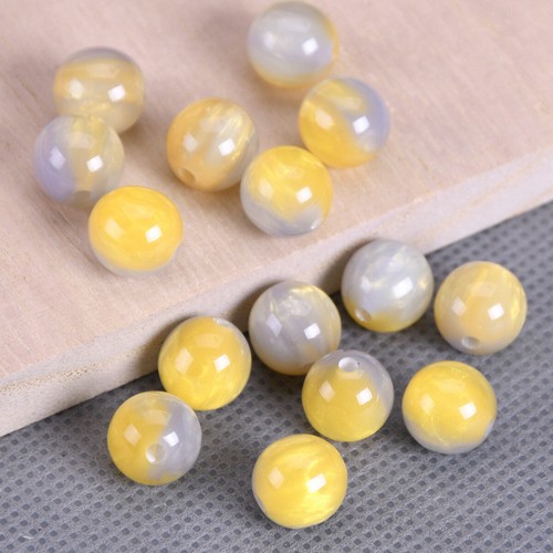 Glossy Bicolor Round 8mm 10mm Resin Plastic Loose Beads Lot For Jewelry Making - Picture 9 of 14