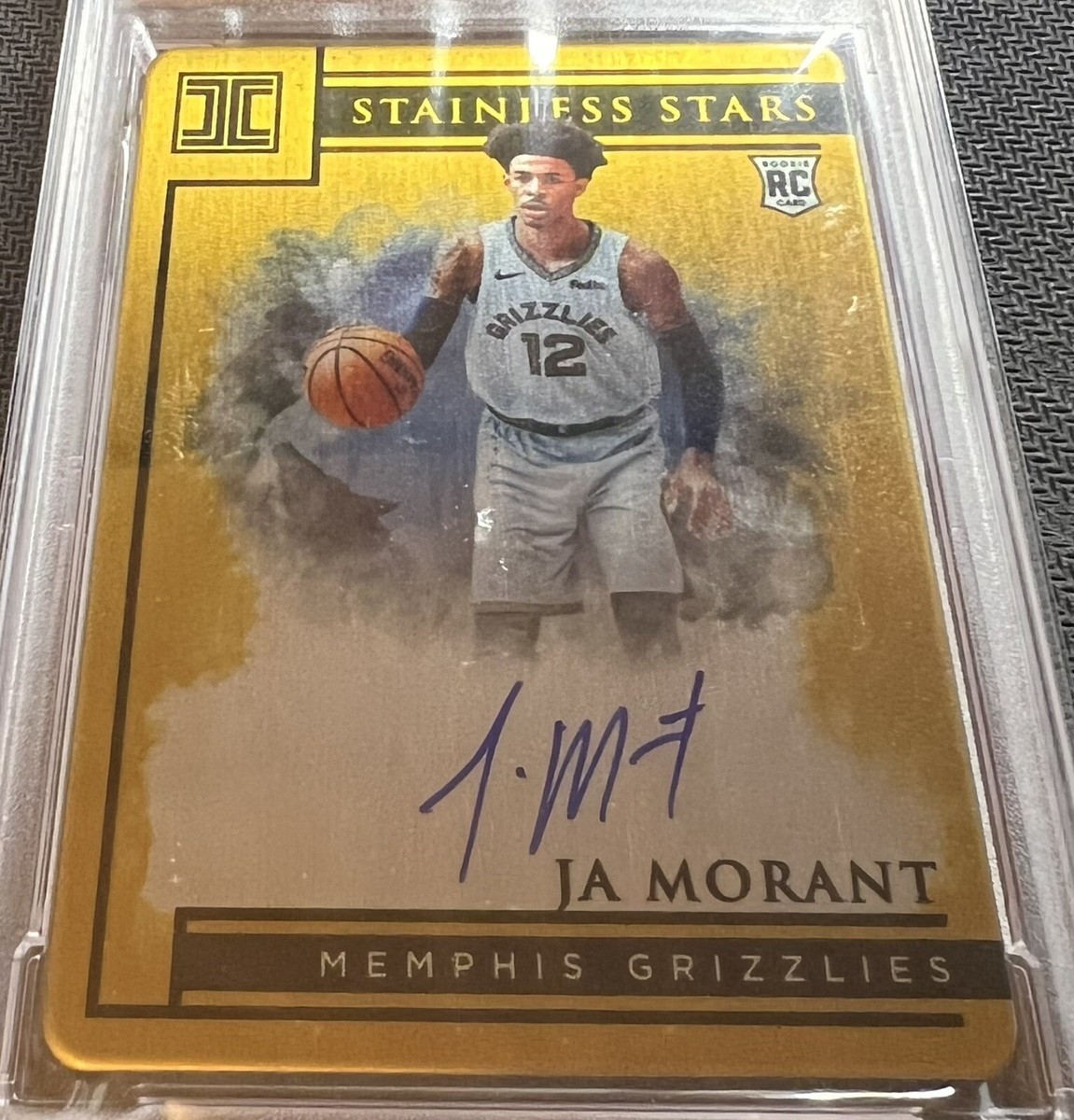 ★ARIES★ Credit Card Man to Man Mustard STAR20004MSTRD STAR 2019-20 Panini Impeccable Stainless Stars Ja Morant Rookie