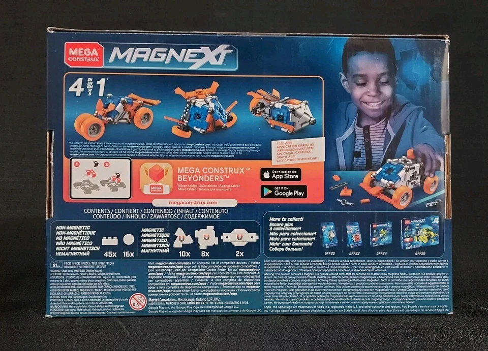 Mega Construx Magnext 4 in 1 Mag Racers Building Set - Image 2 of 3