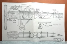 RUSSIAN D-1 FIGHTER BALSA FREE FLIGHT MODEL AIRPLANE PLANS 21.5" WINGSPAN