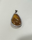 SILVER 16g Amber Baltic Gemstone Handmade 925  Sterling Silver Pendant Jewelry — photo 2