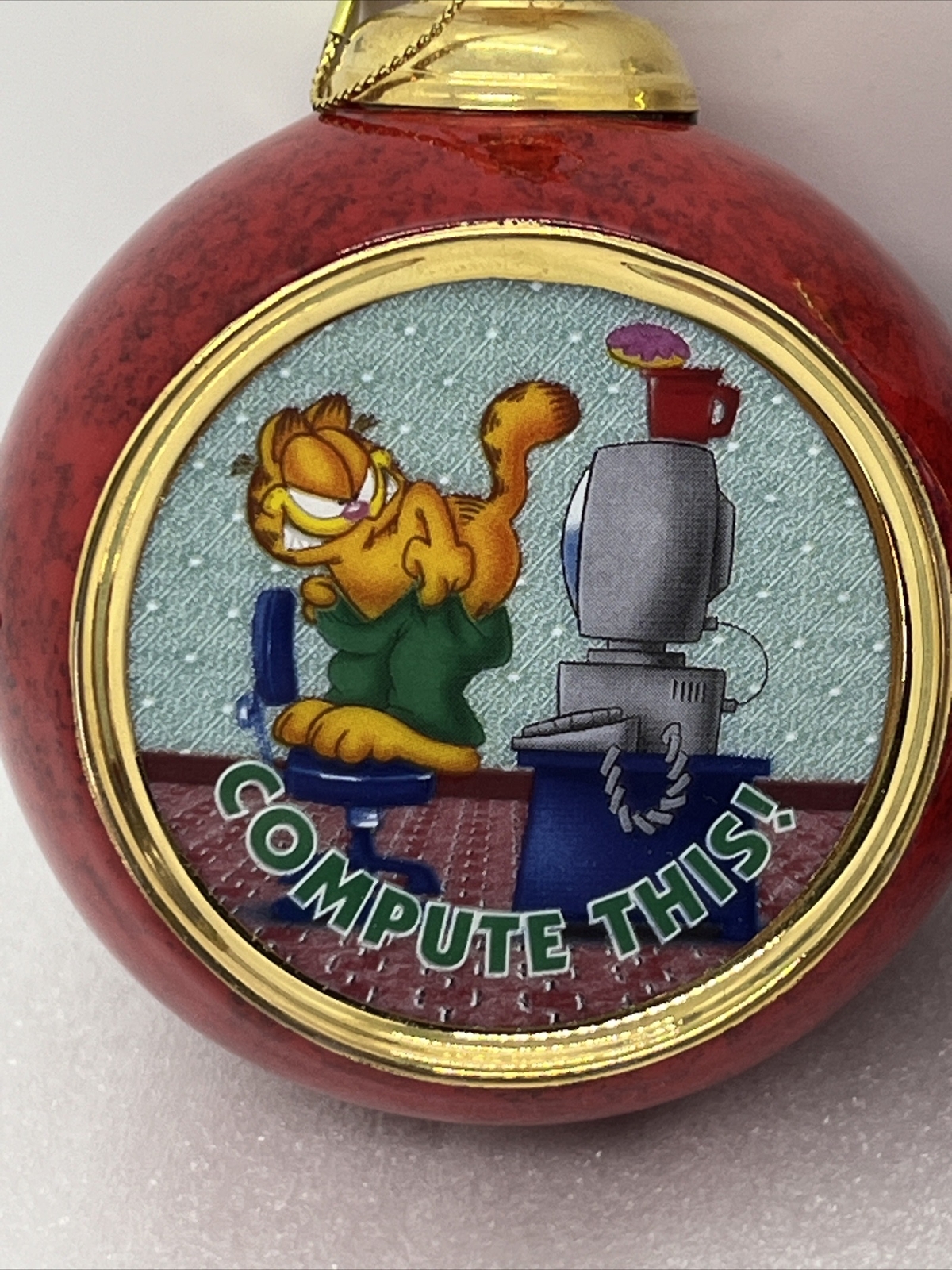 1999 Bradford Exchange Pair Of Garfield Ornaments I Don’t Do Mornings W/tags - Picture 5 of 11