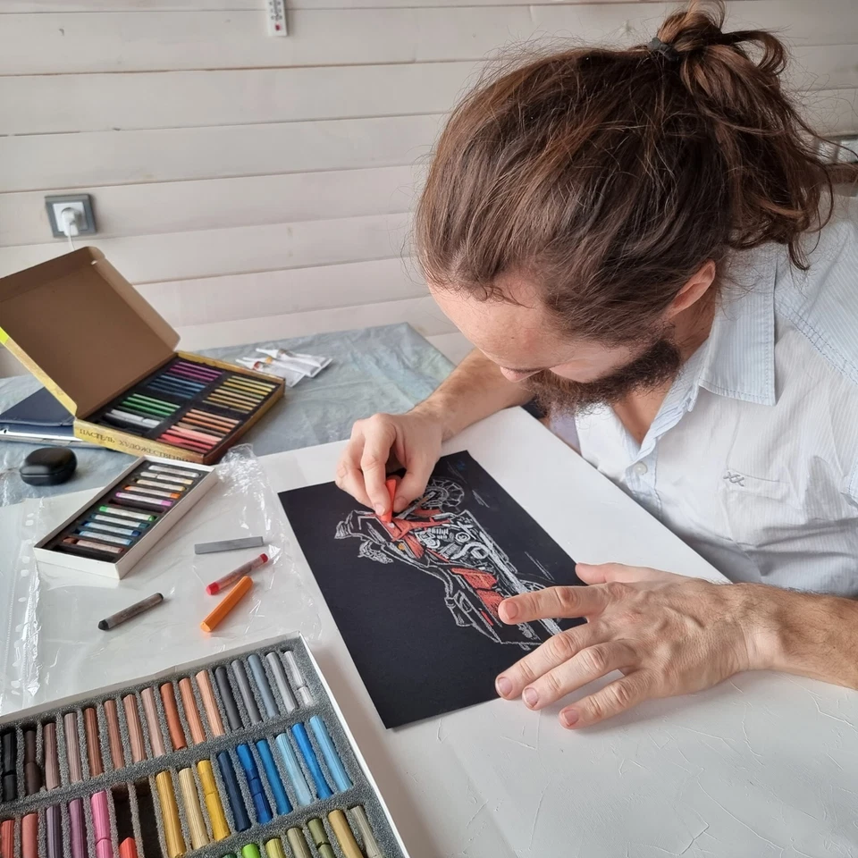 Poster Road Glide CVO Original Artwork Print Harley Davidson Motorcycle Travel - Image 3 of 4