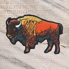 American Bison Applique Patch - Buffalo Animal Badge 3" (Iron on)