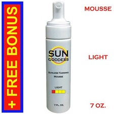 SUN GODDESS - Sunless Self Tanning Foam Mousse - LIGHT - 7 oz  Best Tanner Mitt