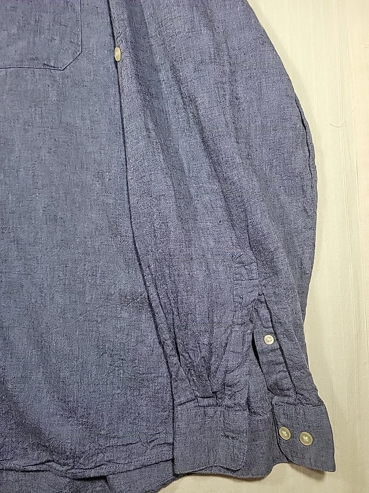 Camisa de mezclilla con botones de manga larga Van Heusen para hombre talla XXL Foto 3 de 4