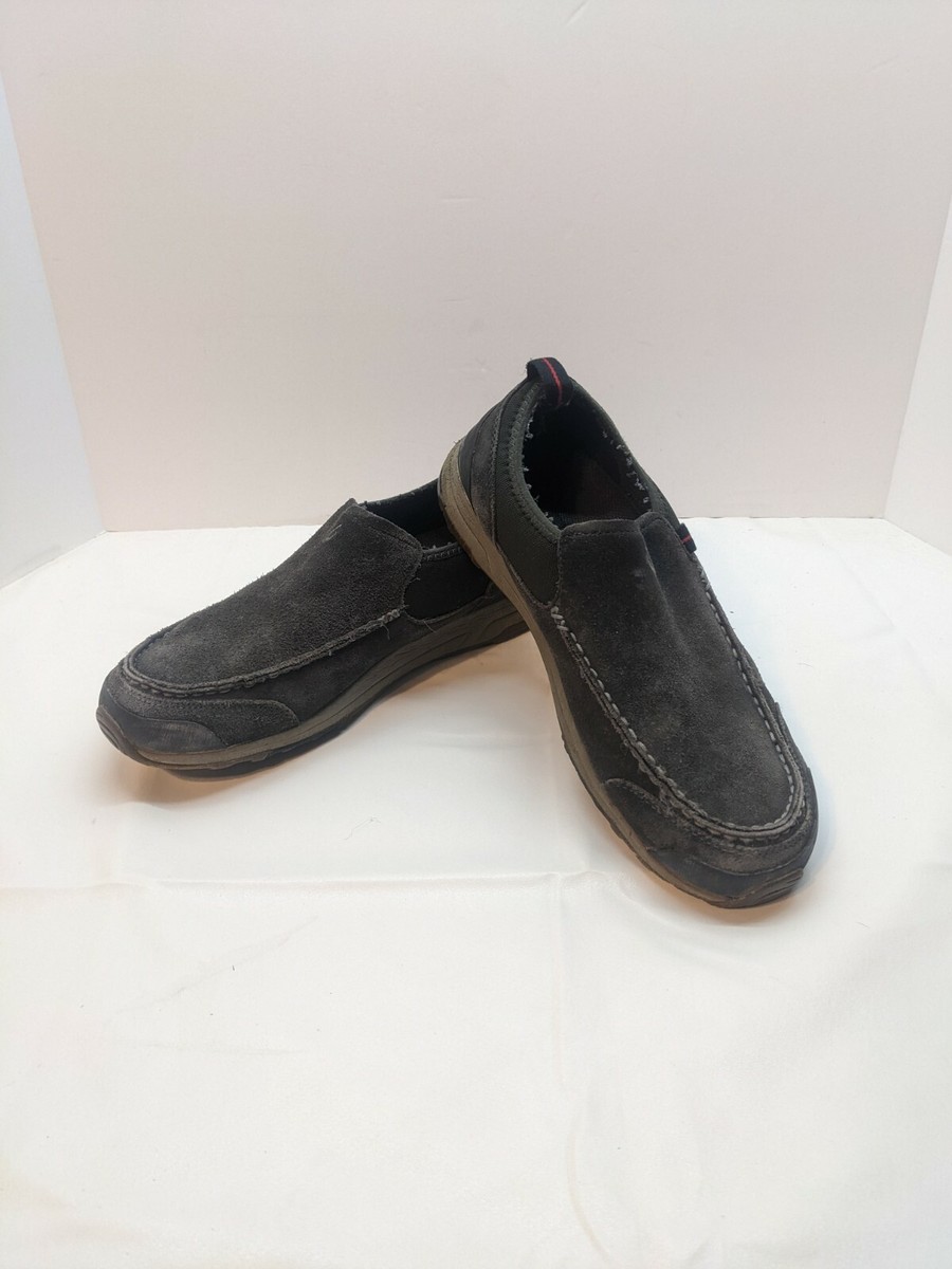 OluKai Mens 12 Kama Hele Brown Suede Slip-On Casual Loafers 
