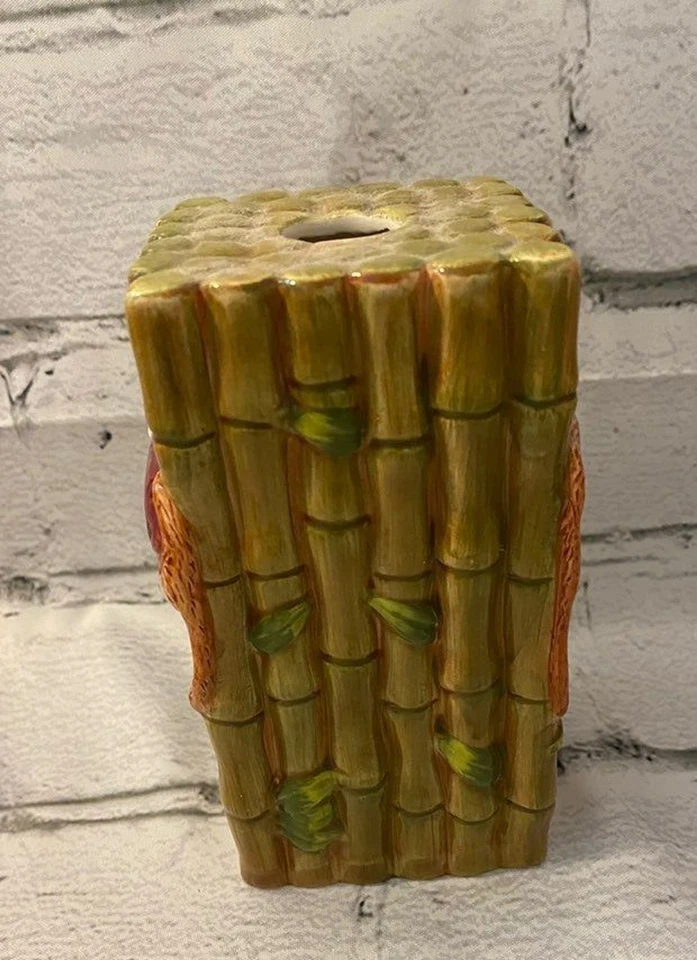 Керамический спичечный держатель Monkey on Bamboo 5 дюймов 1998 - Изображение 4 из 4