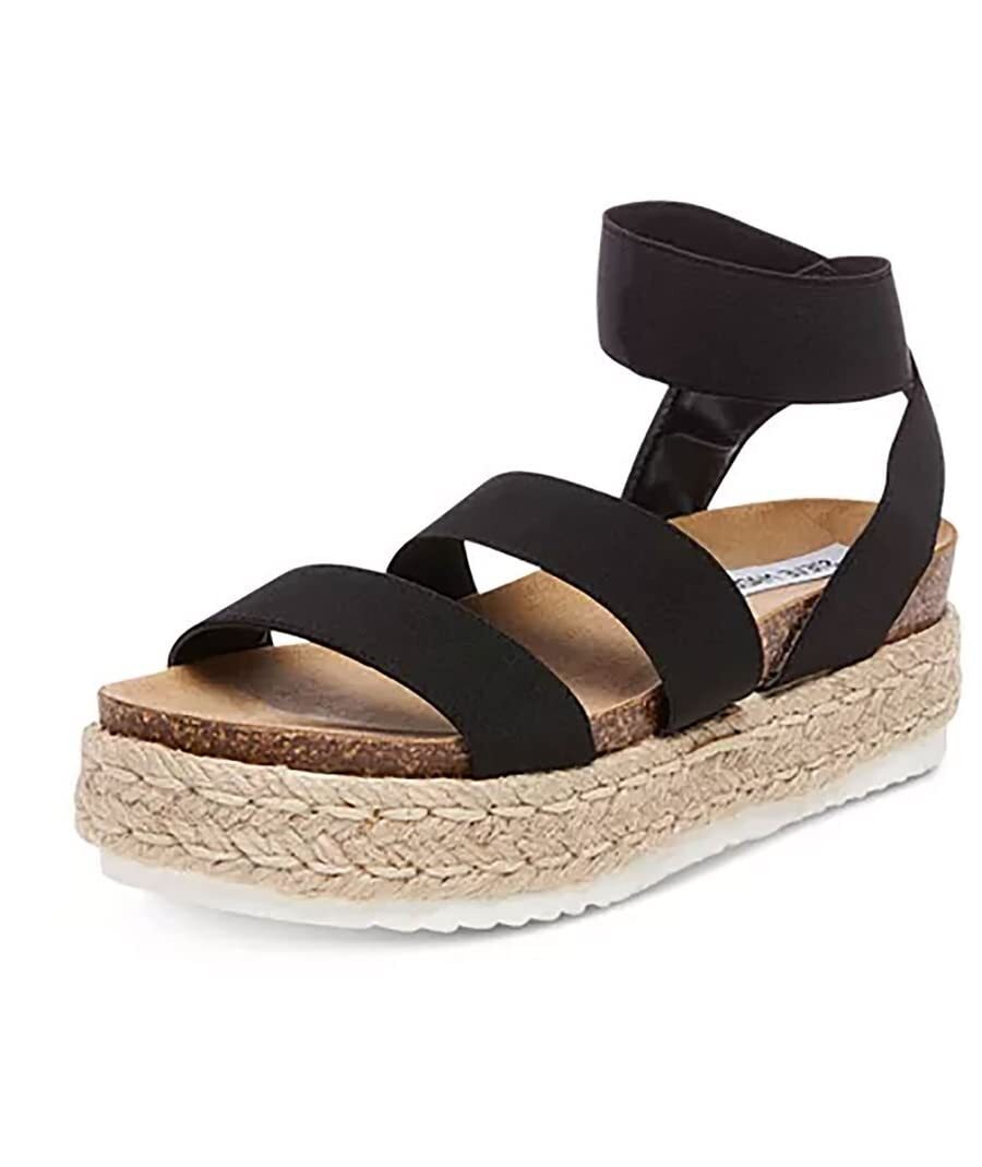 【レディース】Steve Madden Jaklyn Espadrille サンダル Steve Madden Women's Jaklin Sandal Black 7 Ankle Strap Shoes