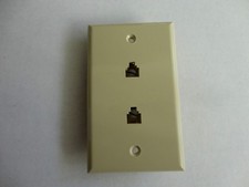 10pc. Modular Telephone Duplex Wall Jack Plate RJ11, 6P4C, UL Listed Ivory Color